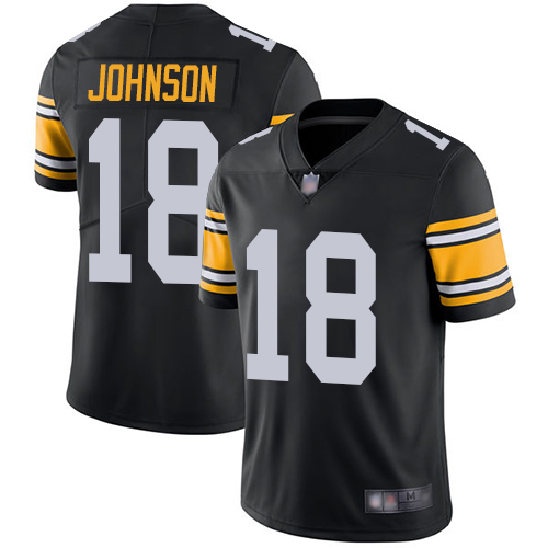 Youth Pittsburgh Steelers Football #18 Limited Black Diontae Johnson Alternate Vapor Untouchable Nike NFL Jersey->youth nfl jersey->Youth Jersey